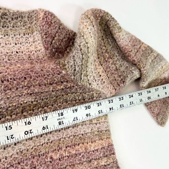 J. Jill Long Cardigan Women's Large Buttons Up Wool Blend Ombre Stripes Sweater - Picture 4 of 9